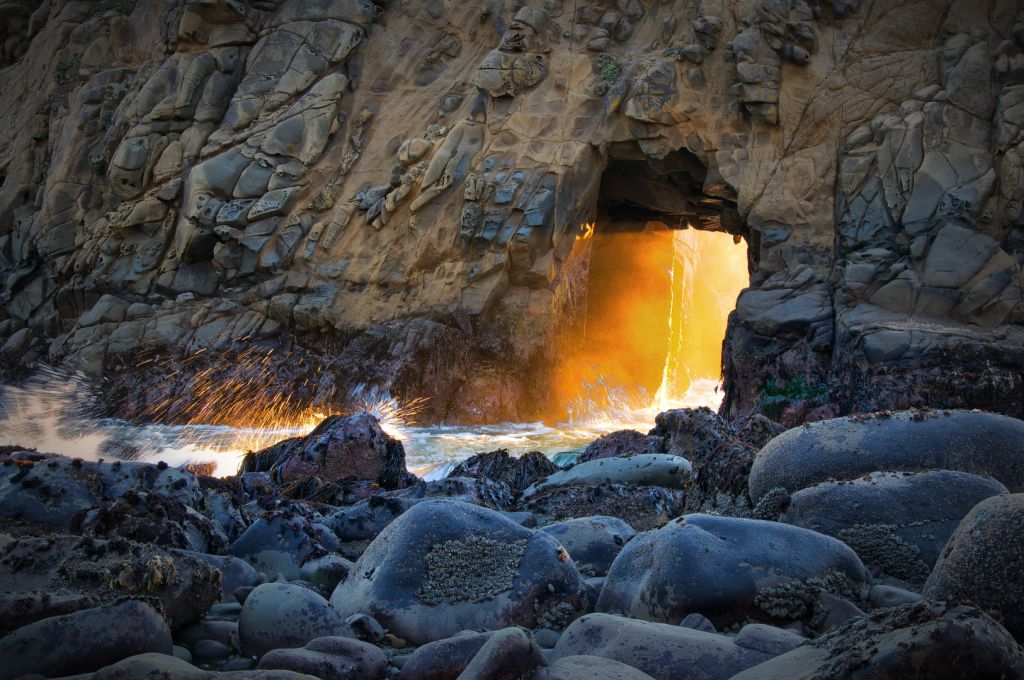 First Place: "The Setting Sun of the Winter Solstice at Pfeiffer Beach, Big Sur" - Copyright Britta Heise
